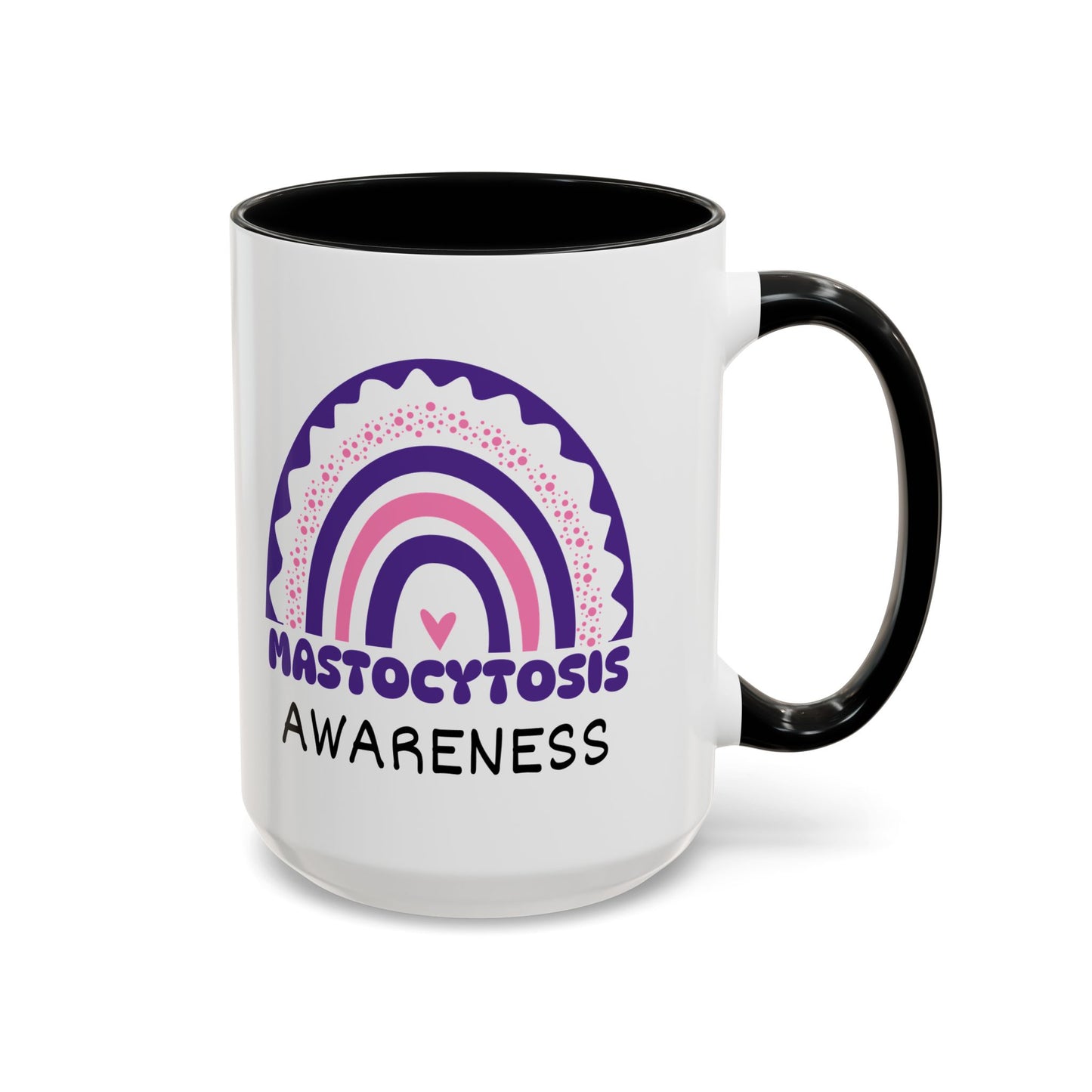 Mastocytosis Big Awareness Rainbow | Lead-free Accent Coffee Mug (11, 15oz)