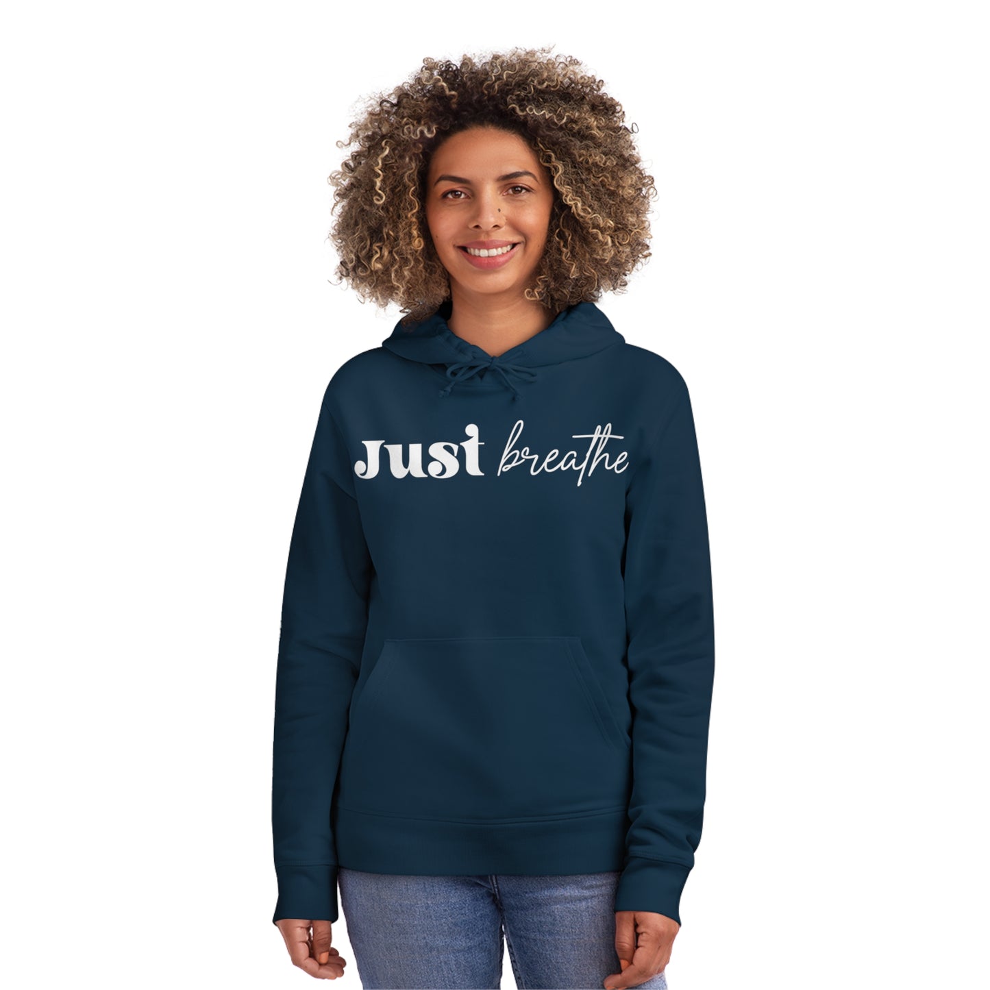 Just Breathe, Unisex Organic Drummer Hoodie, Printed