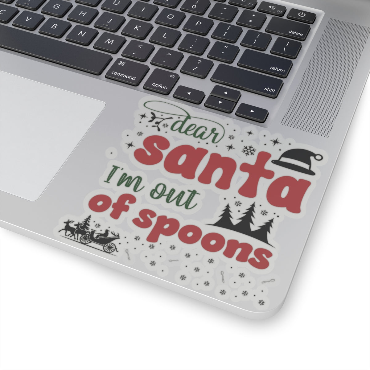 Dear Santa, I’m Out of Spoons | Colorful Vinyl Sticker