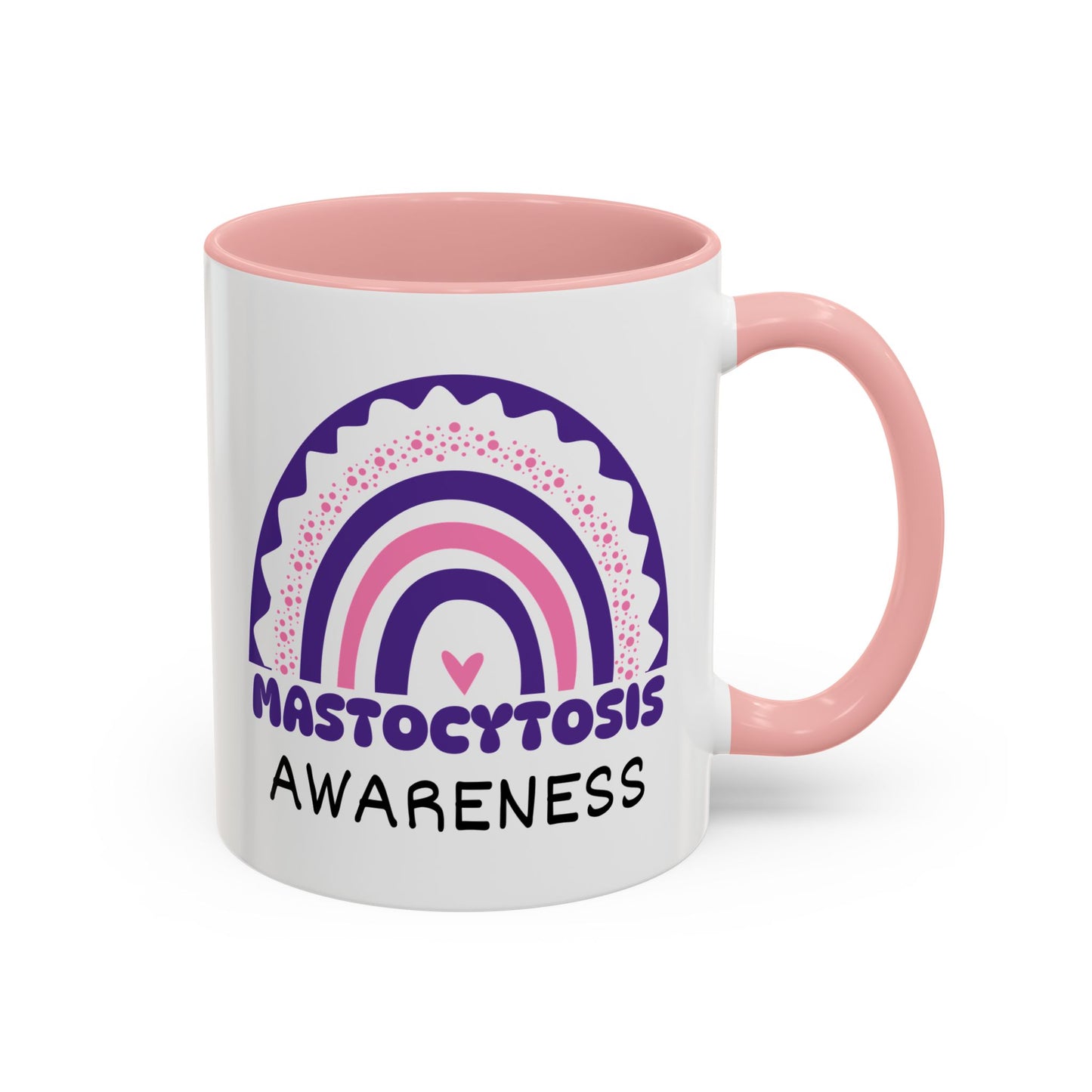 Mastocytosis Big Awareness Rainbow | Lead-free Accent Coffee Mug (11, 15oz)