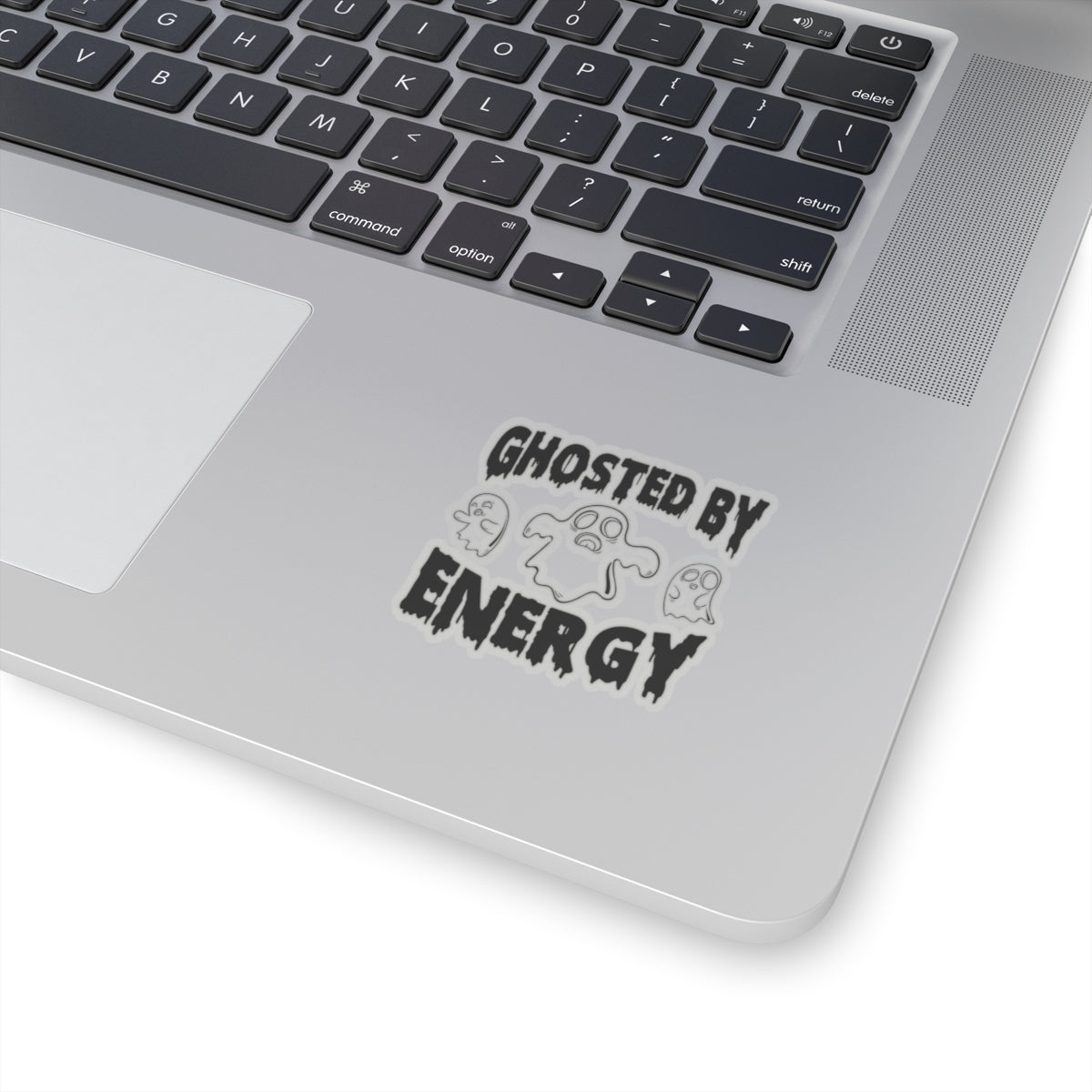 Ghosted by Energy with Spooky Ghosts, Sticker (Black)