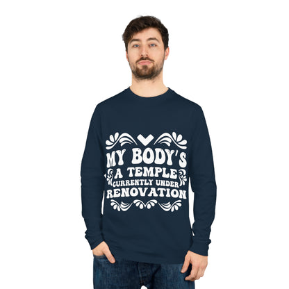 My Body's A Temple..., Unisex Organic Long Sleeve Tee, Printed