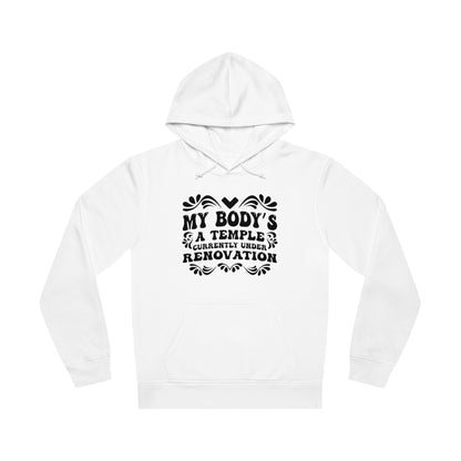 My Body's A Temple..., Unisex Organic Drummer Hoodie, Printed