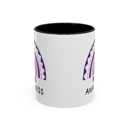 MCAS Big Awareness Rainbow | Lead-free Accent Coffee Mug (11, 15oz)