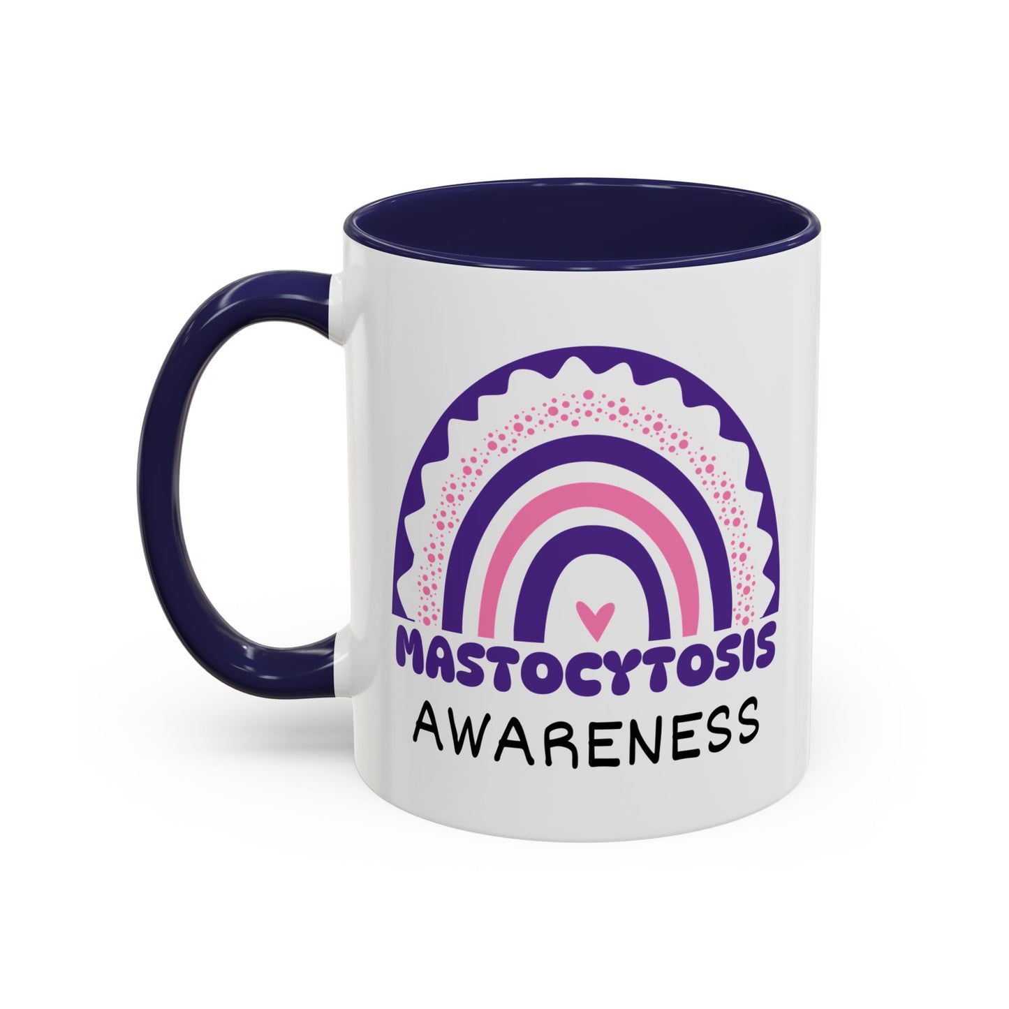 Mastocytosis Big Awareness Rainbow | Lead-free Accent Coffee Mug (11, 15oz)