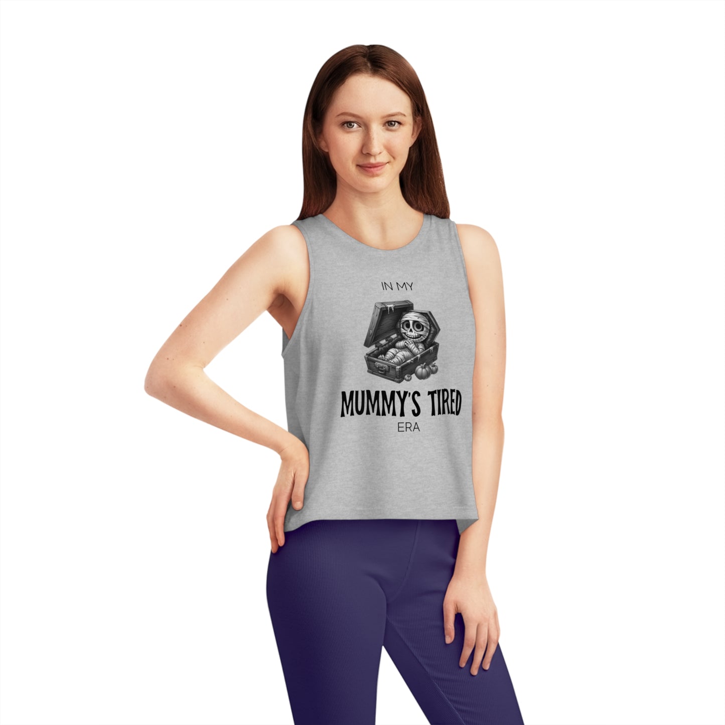 In My Mummy’s Tired Era, Women's Dancer Cropped Tank Top, Printed