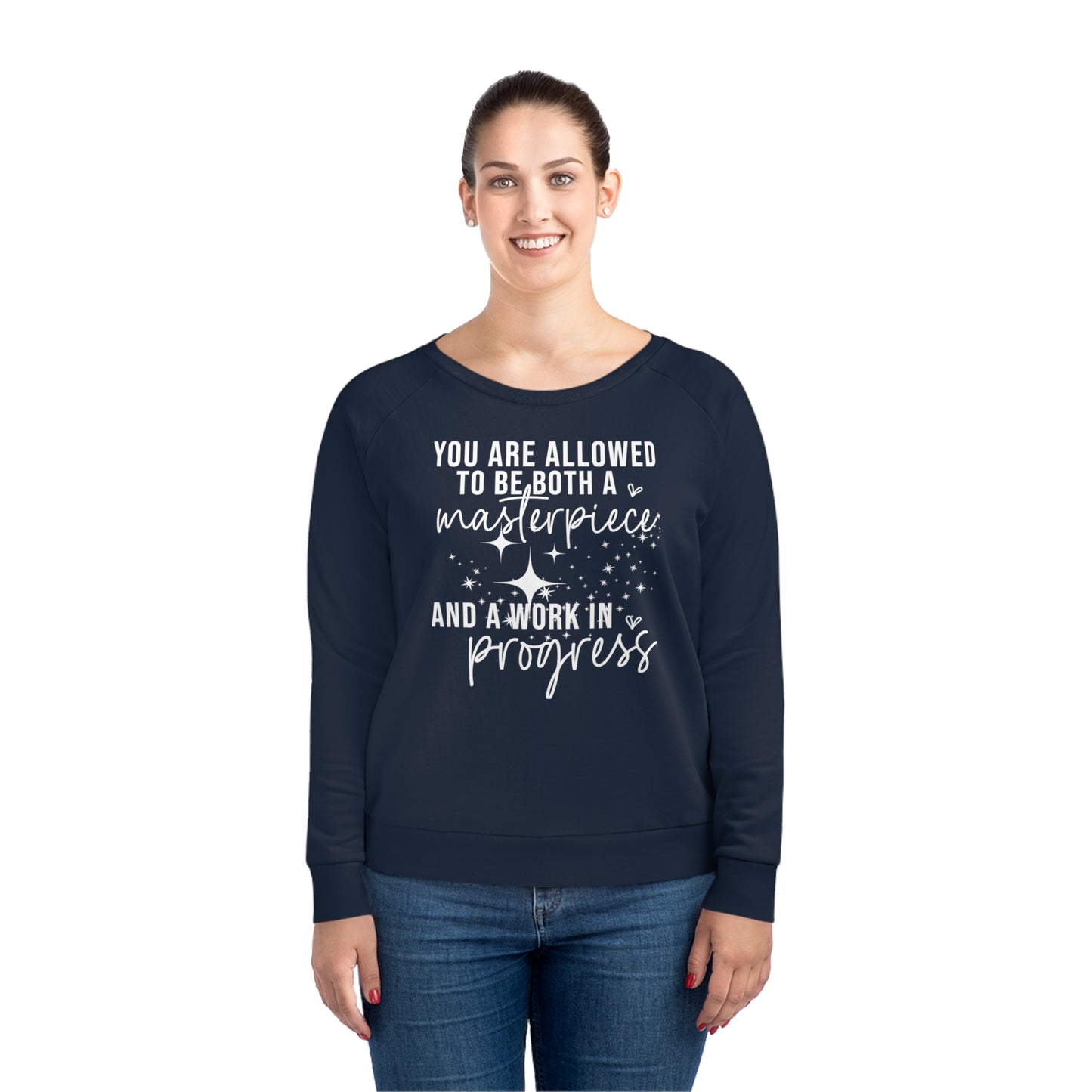 Masterpiece Work in Progress, Women's Dazzler Relaxed Organic Fit Sweatshirt, Printed