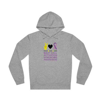 Peace Love Cure - Mast Cell Activation Syndrome, Unisex Organic Drummer Hoodie, Printed