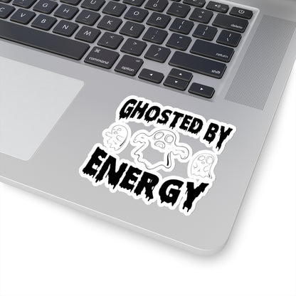 Ghosted by Energy with Spooky Ghosts, Sticker (Black)