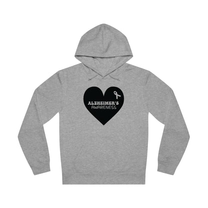 Awareness Heart - Alzheimer's, Unisex Organic Drummer Hoodie, Printed