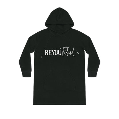 BeYOUtiful, Women's Streeter Organic Hoodie Dress (Dark), Printed