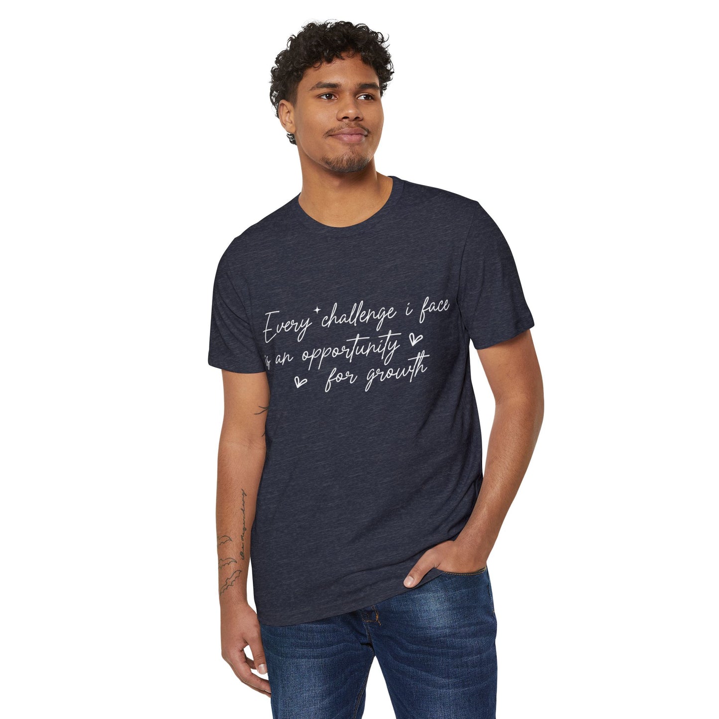 Every Challenge I Face, Unisex Organic Cotton T-shirt, Printed