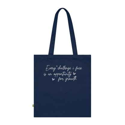 Every Challenge I Face, Organic Tote (Colorful), Printed