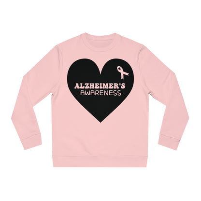 Awareness Heart - Alzheimer's, Unisex Organic Sweatshirt, Printed