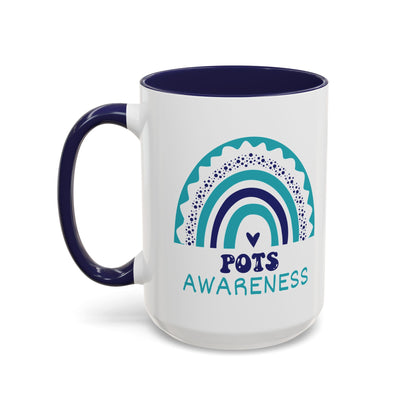 POTS Big Awareness Rainbow | Lead-free Accent Coffee Mug (11, 15oz)