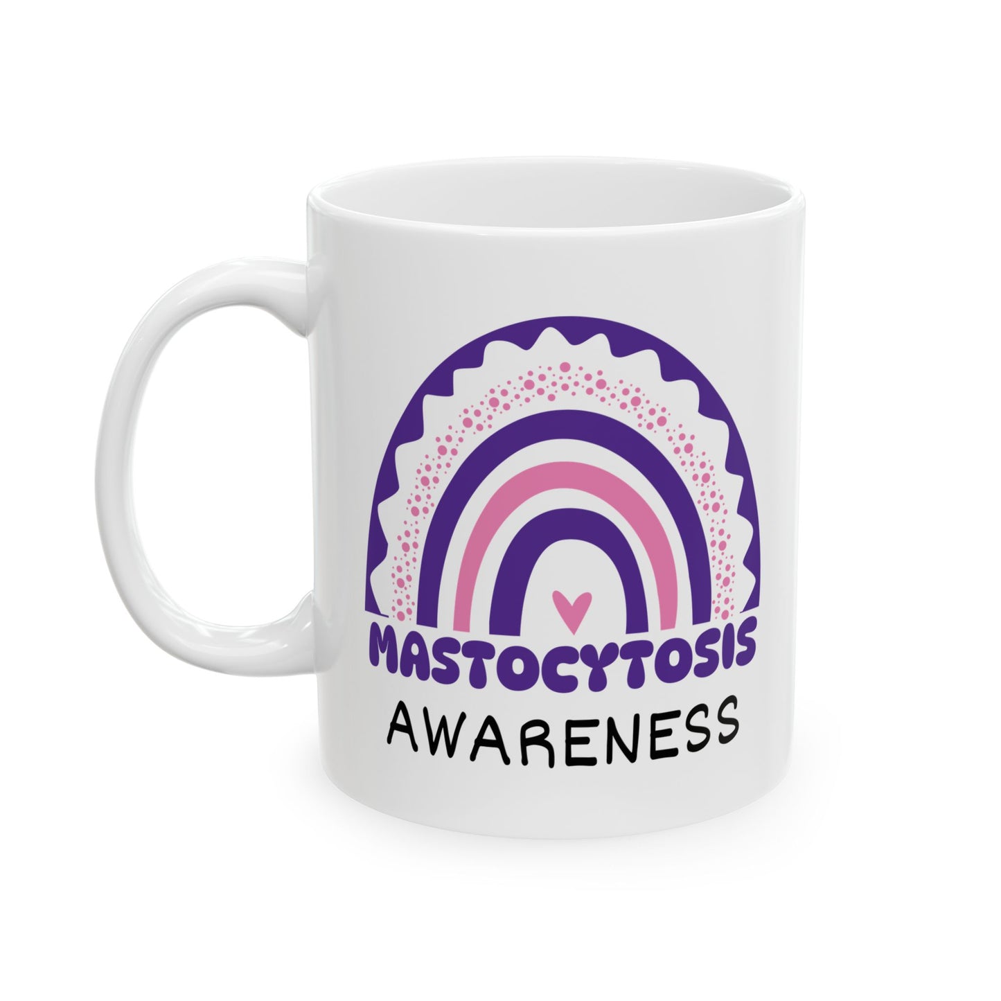 Mastocytosis Big Awareness Rainbow | Lead-free Ceramic Mug, (11oz, 15oz)