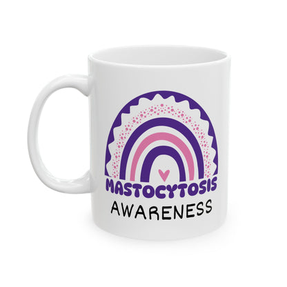 Mastocytosis Big Awareness Rainbow | Lead-free Ceramic Mug, (11oz, 15oz)