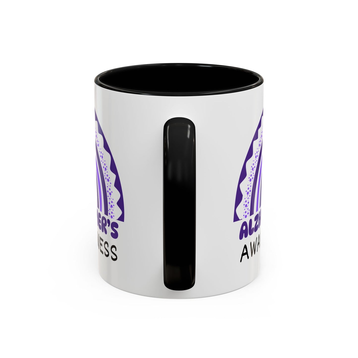 Alzheimer's Disease Big Awareness Rainbow | Lead-free Accent Coffee Mug (11, 15oz)