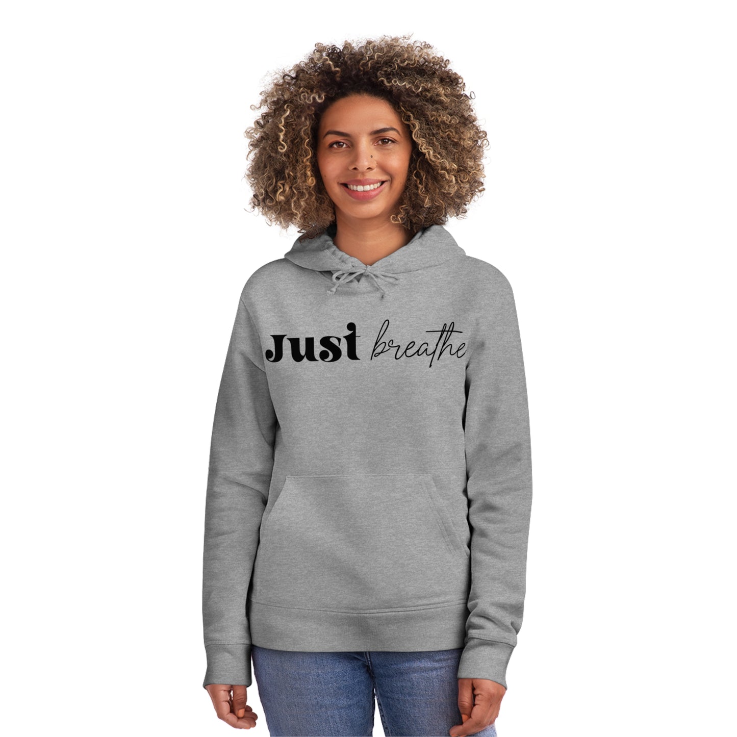 Just Breathe, Unisex Organic Drummer Hoodie, Printed