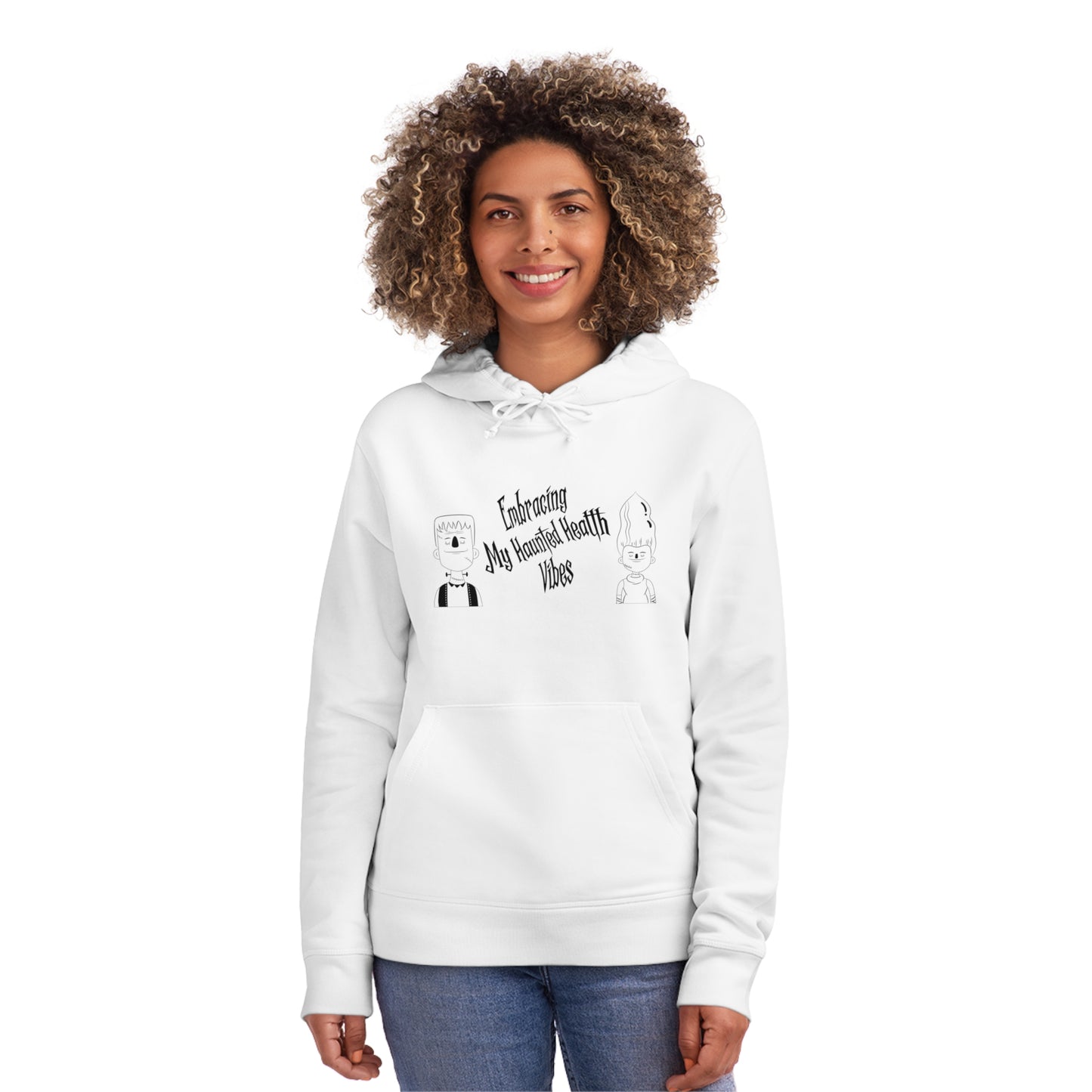 Embracing My Haunted Health Vibes, Unisex Organic Drummer Hoodie, Printed