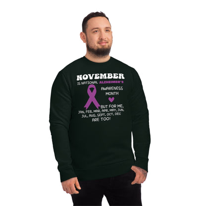 Awareness Month - Alzheimer's, Unisex Organic Sweatshirt, Printed