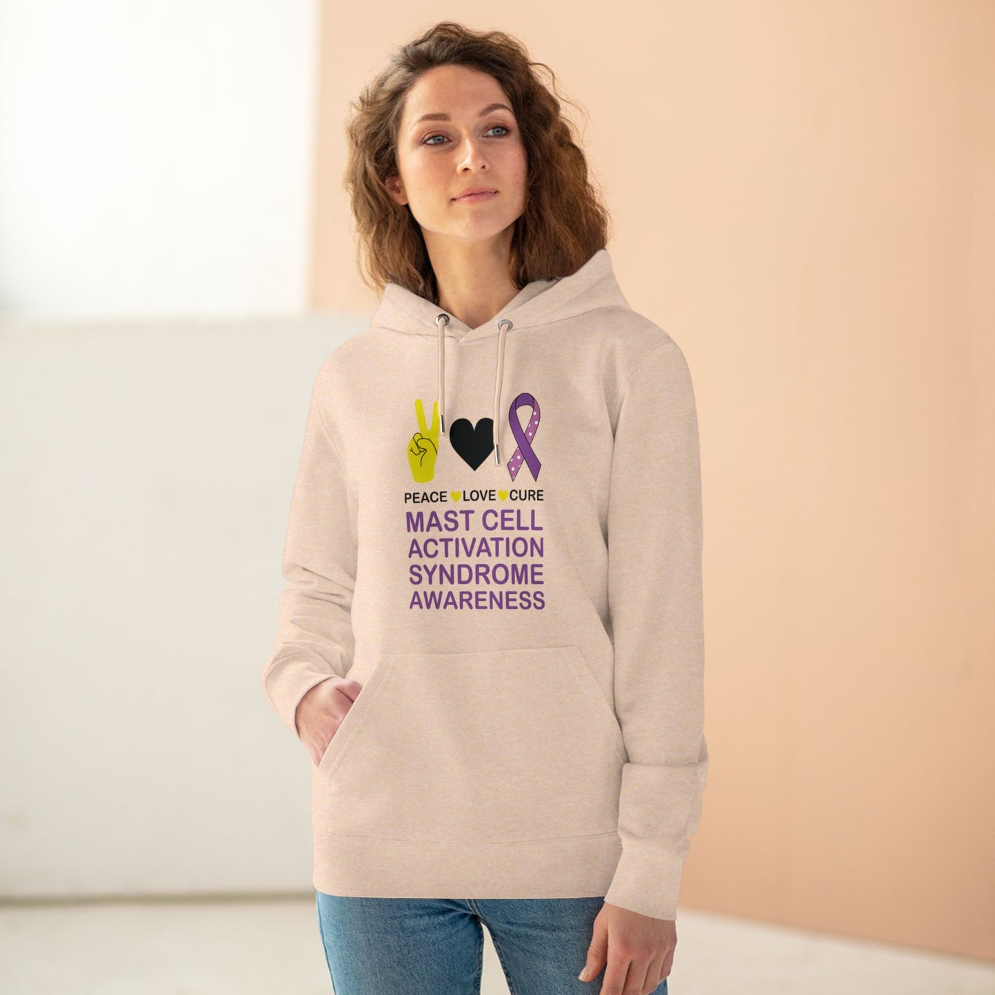 Peace Love Cure - MCAS in Pastel Aesthetic | Unisex Heavy Blend Organic Hoodie Sweatshirt