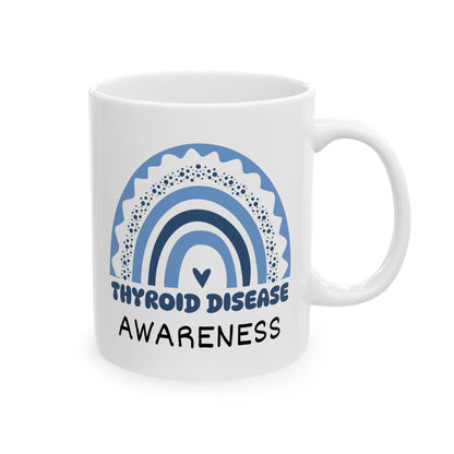 Thyroid Disease Big Awareness Rainbow | Lead-free Ceramic Mug, (11oz, 15oz)