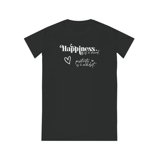 Happiness is a Mood, Women's Spinner T-Shirt Dress, Printed