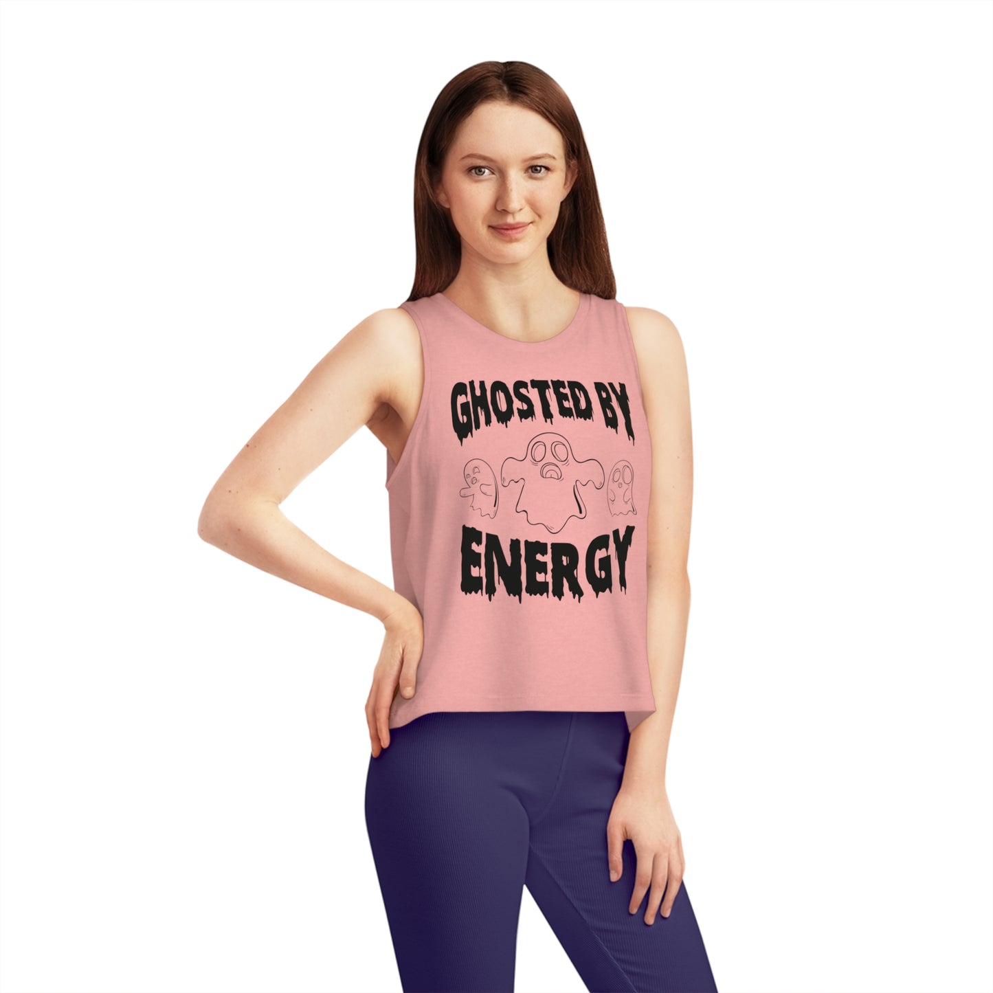 Ghosted by Energy with Spooky Ghosts, Women's Dancer Cropped Tank Top, Printed