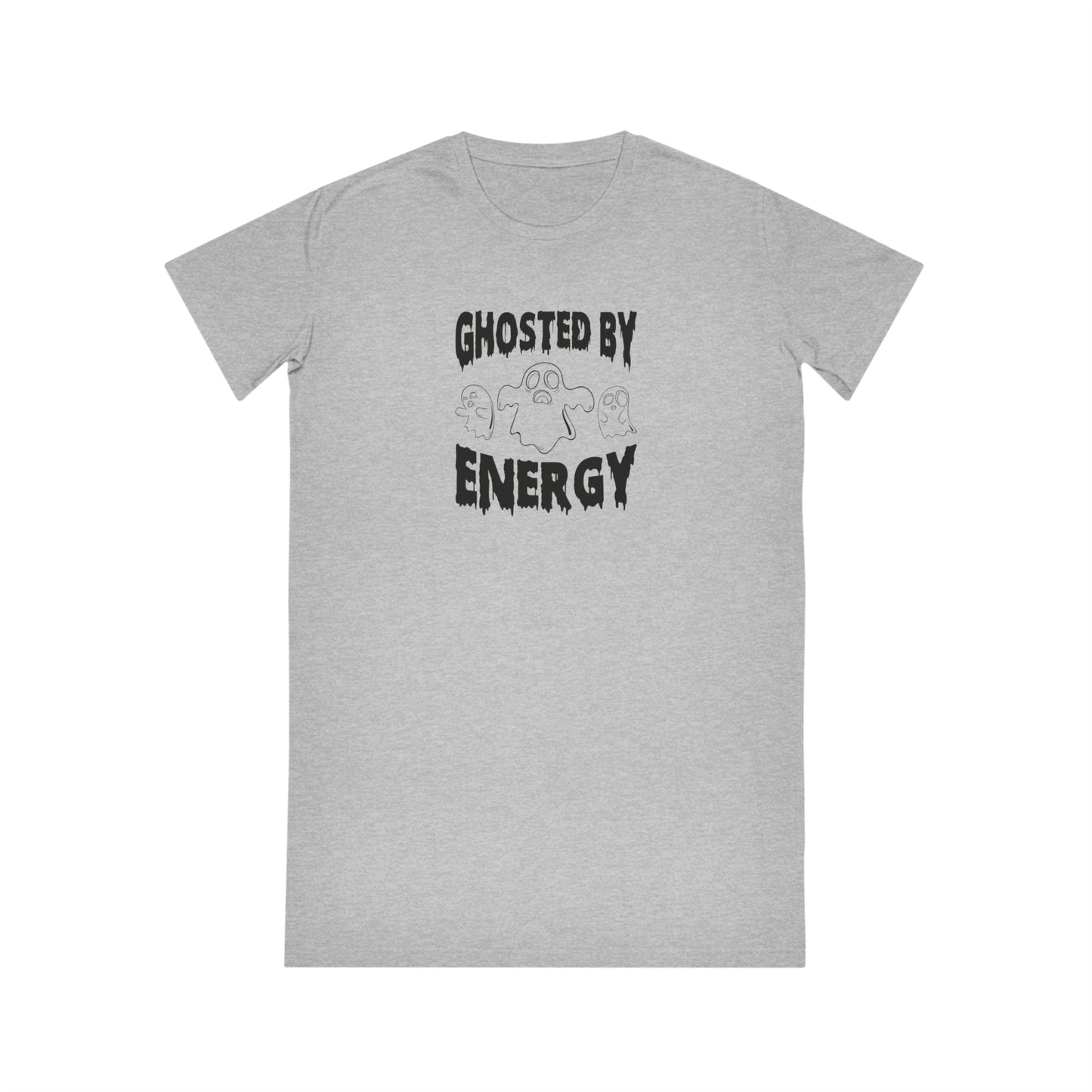 Ghosted by Energy with Spooky Ghosts, Women's Spinner T-Shirt Dress, Printed