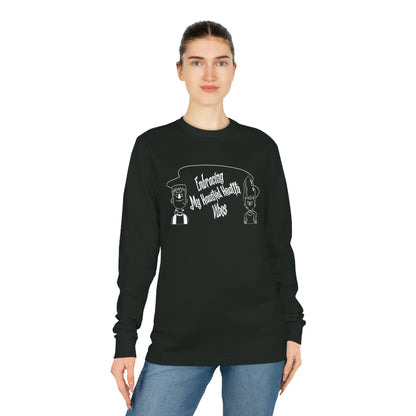 Embracing My Haunted Health Vibes, Unisex Organic Long Sleeve Tee, Printed