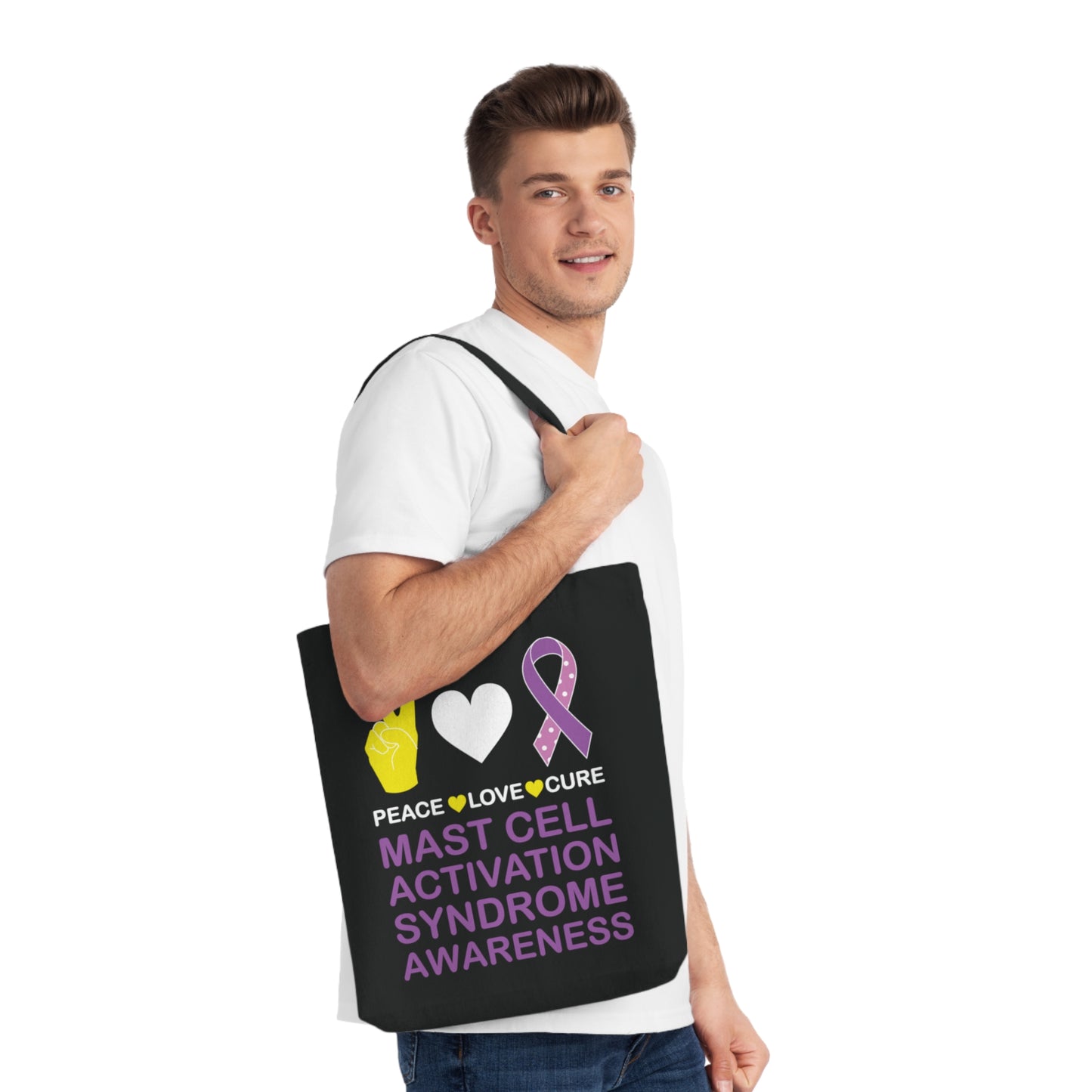 Peace Love Cure - Mast Cell Activation Syndrome, Organic Tote, Printed