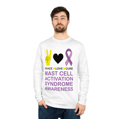 Peace Love Cure - Mast Cell Activation Syndrome, Unisex Organic Long Sleeve Tee, Printed