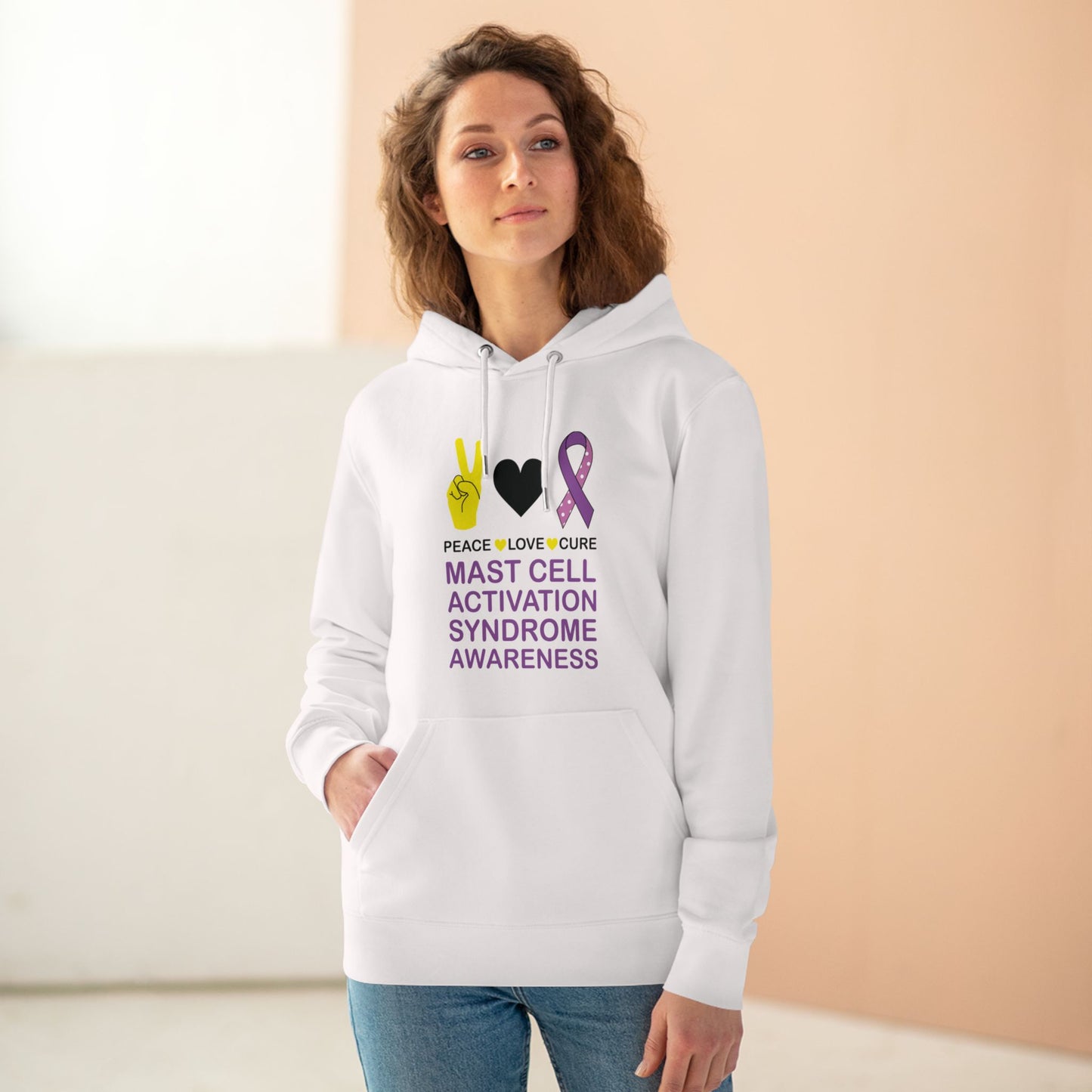 Peace Love Cure - MCAS in Pastel Aesthetic | Unisex Heavy Blend Organic Hoodie Sweatshirt