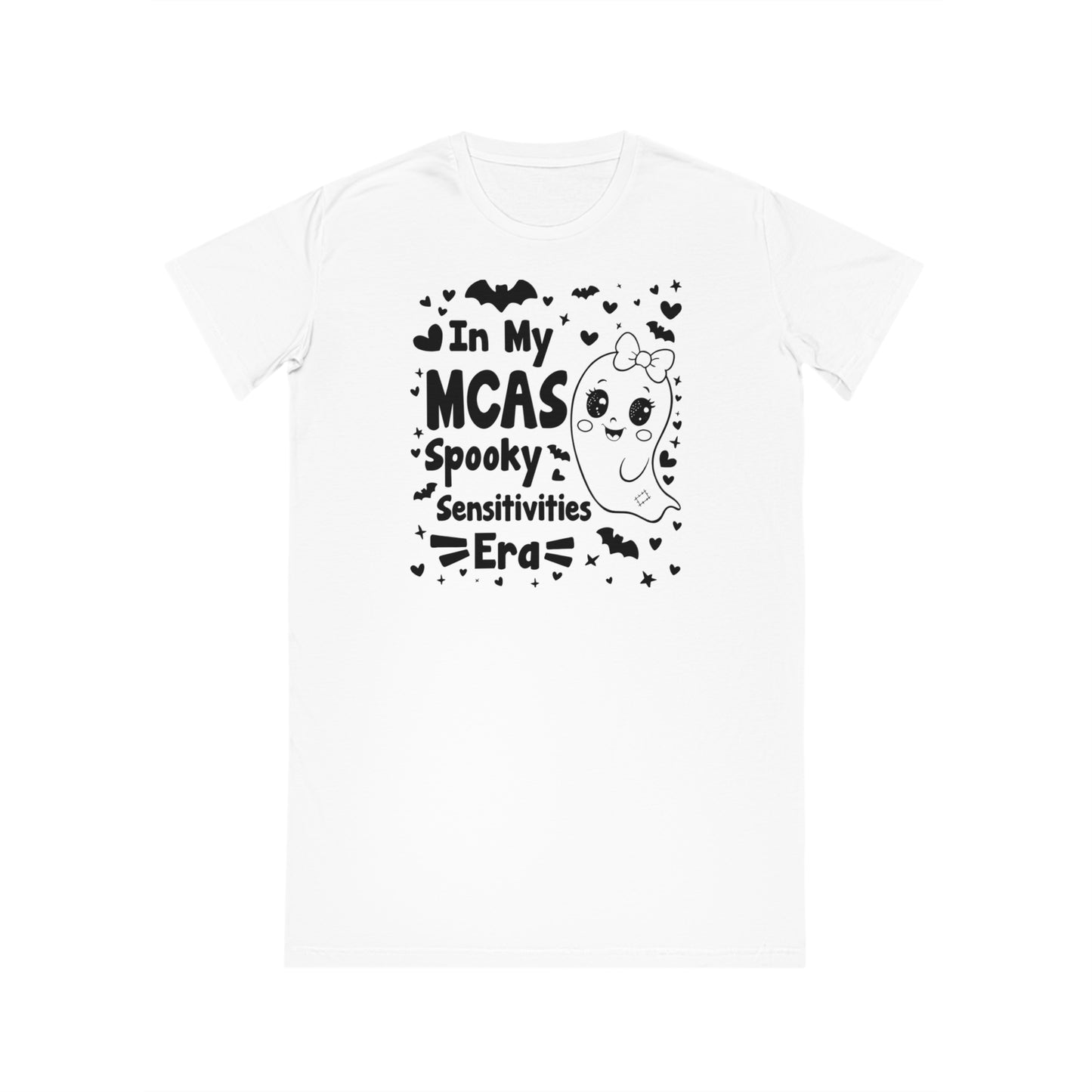 In My MCAS Spooky Sensitivities Era, Women's Spinner T-Shirt Dress, Printed