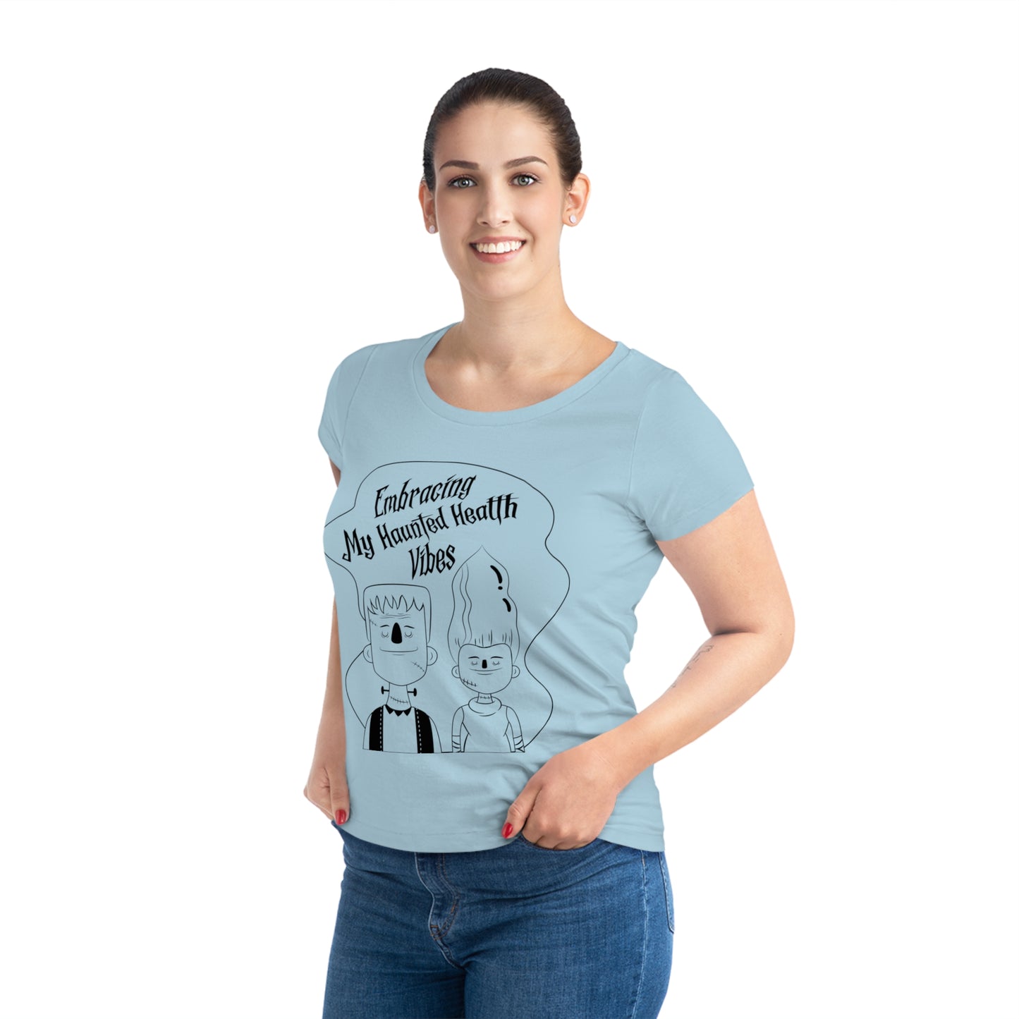 Embracing My Haunted Health Vibes, Women's Jazzer T-shirt (Light), Printed