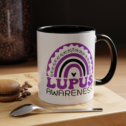 Lupus Big Awareness Rainbow | Lead-free Accent Coffee Mug (11, 15oz)