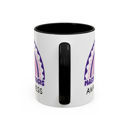 Mastocytosis Big Awareness Rainbow | Lead-free Accent Coffee Mug (11, 15oz)