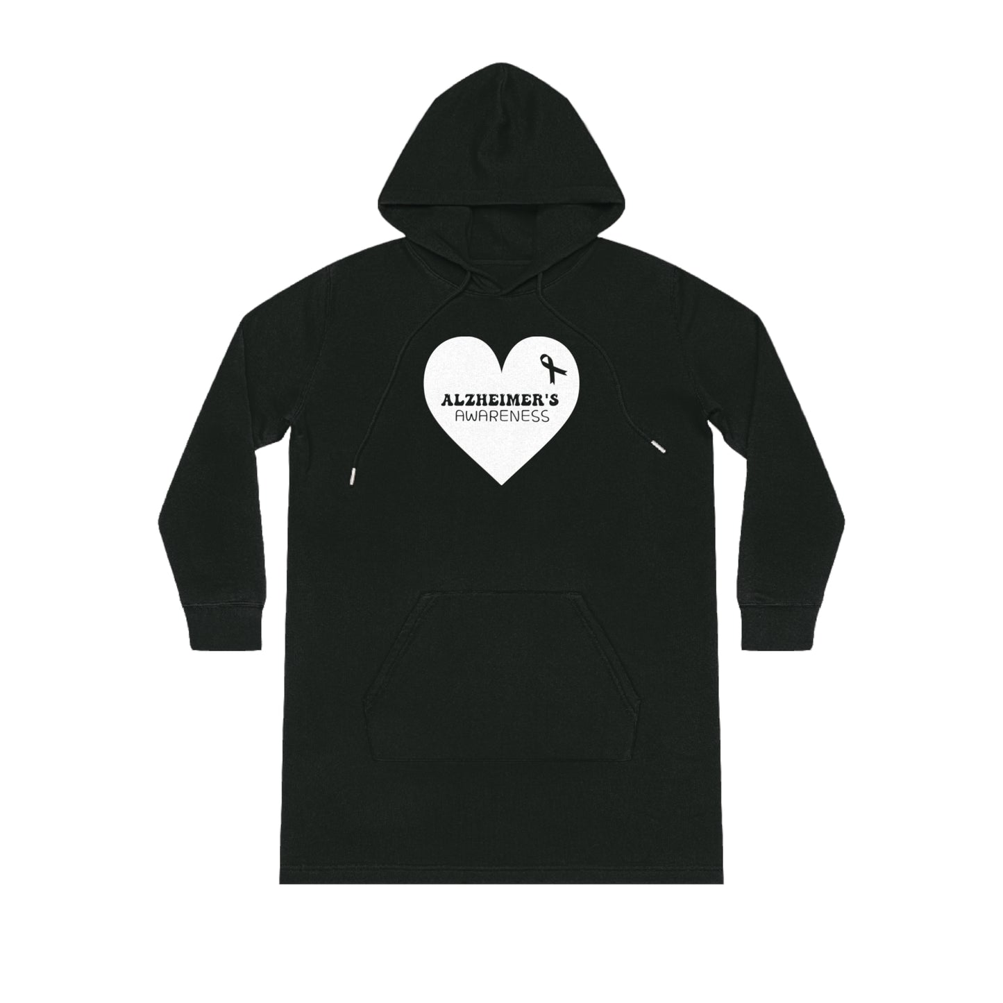 Awareness Heart - Alzheimer's, Women's Streeter Organic Hoodie Dress (Dark), Printed