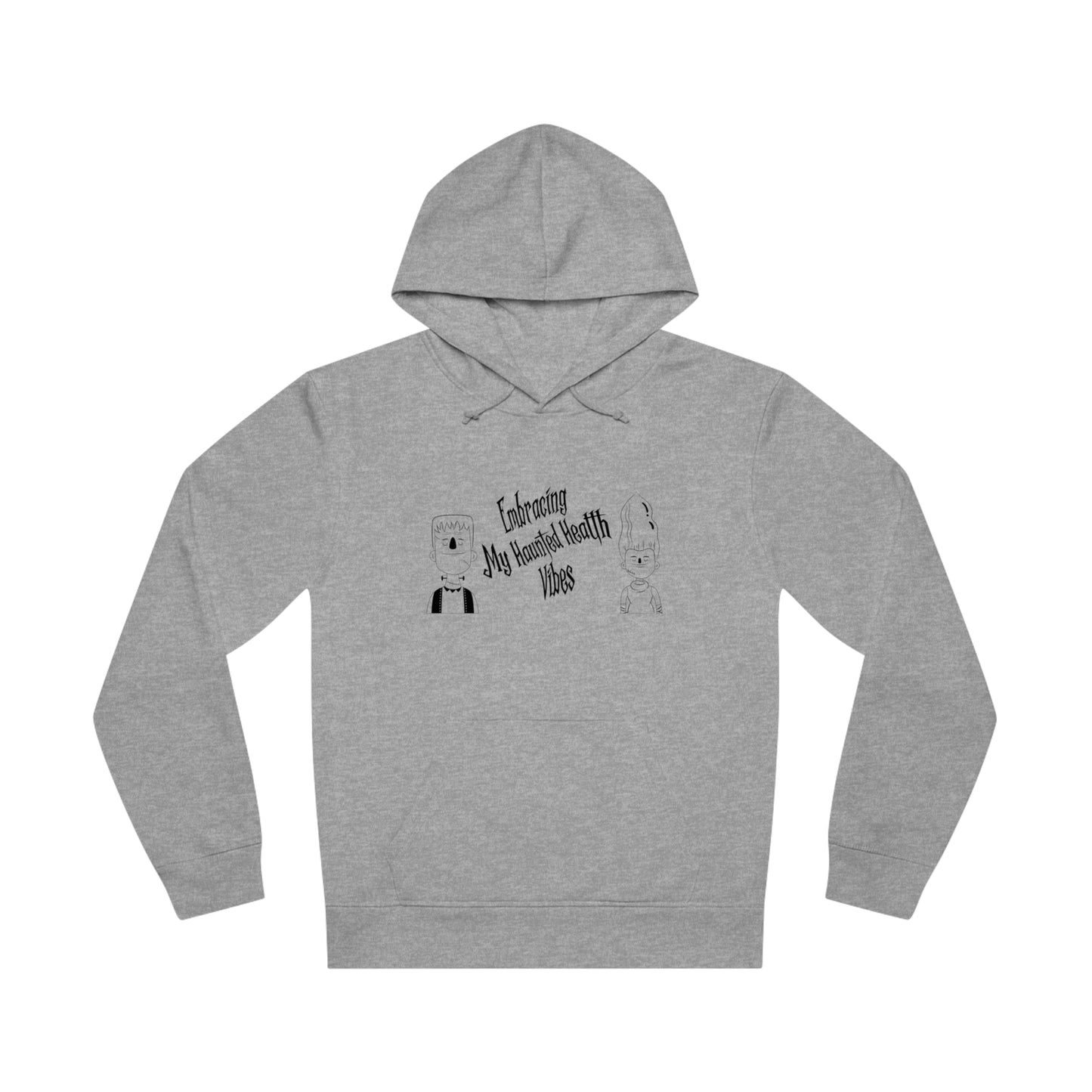 Embracing My Haunted Health Vibes, Unisex Organic Drummer Hoodie, Printed