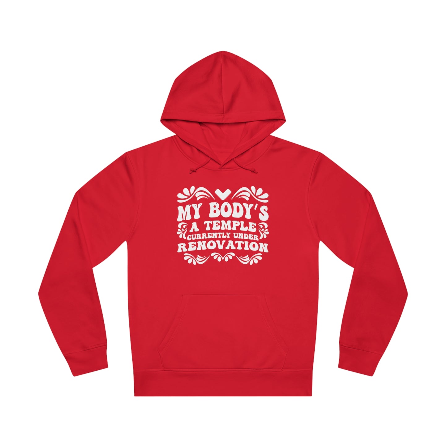 My Body's A Temple..., Unisex Organic Drummer Hoodie, Printed