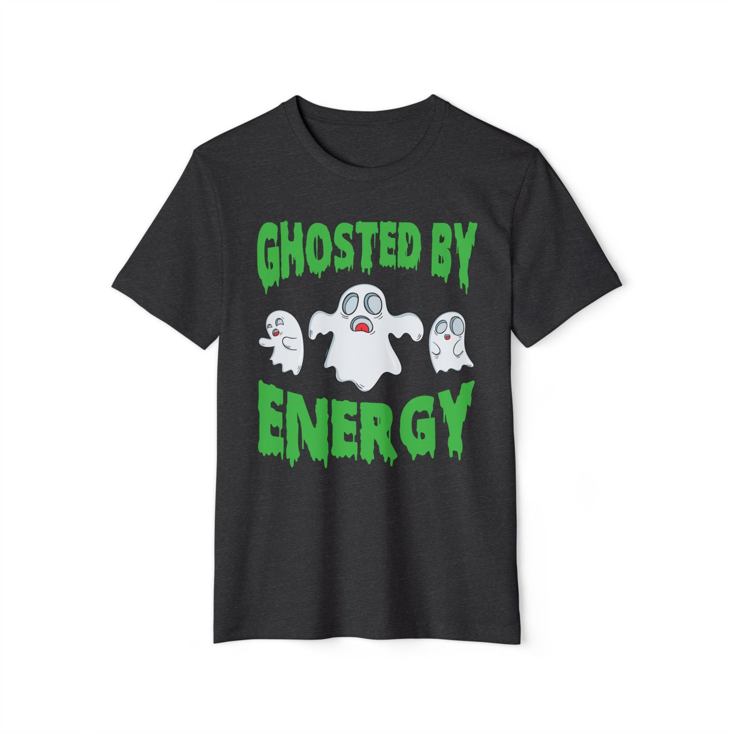 Ghosted by Energy with Spooky Ghosts, Unisex Organic Cotton T-shirt (Colorful), Printed