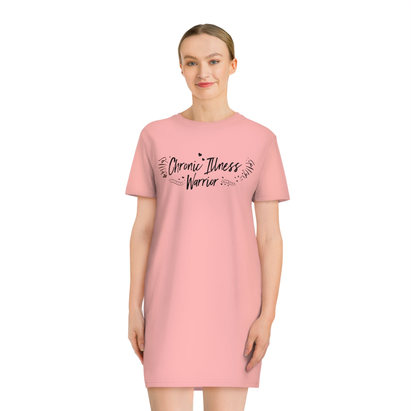 Chronic Illness Warrior, Women's Spinner T-Shirt Dress, Printed