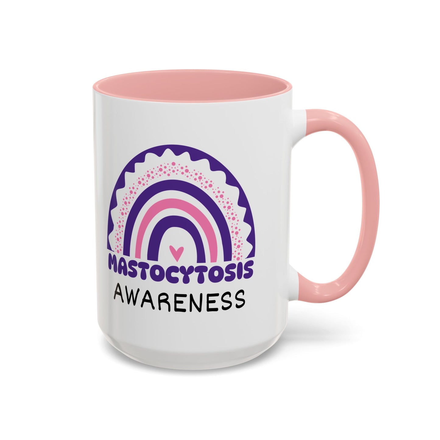 Mastocytosis Big Awareness Rainbow | Lead-free Accent Coffee Mug (11, 15oz)