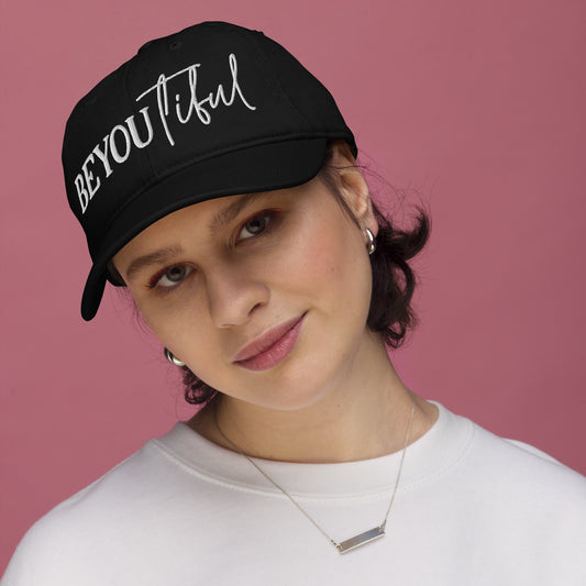 BeYOUtiful, Organic Baseball Cap (Dark), Embroidered