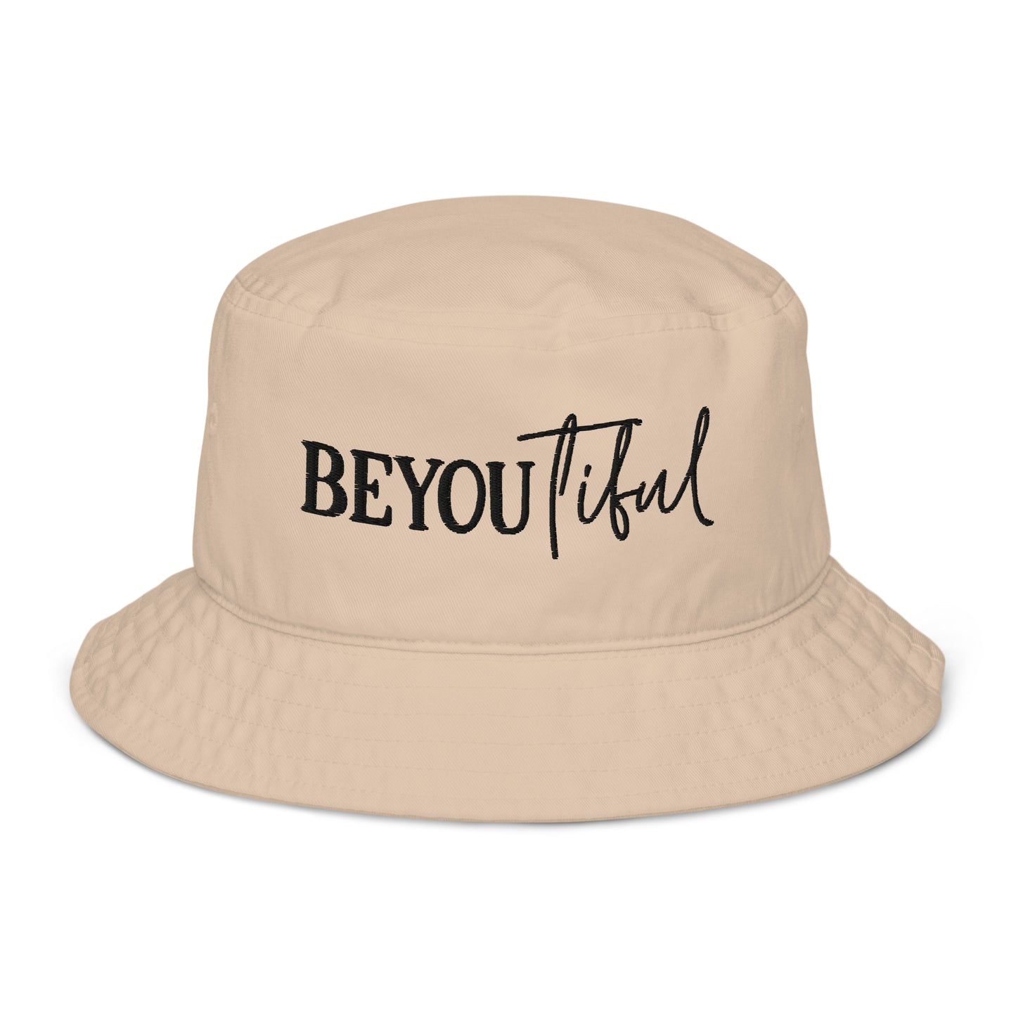 BeYOUtiful, Organic Bucket Hat (Light), Embroidered