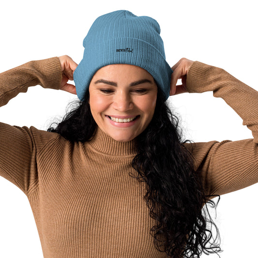 BeYOUtiful, Organic Ribbed Beanie (Light), Embroidered