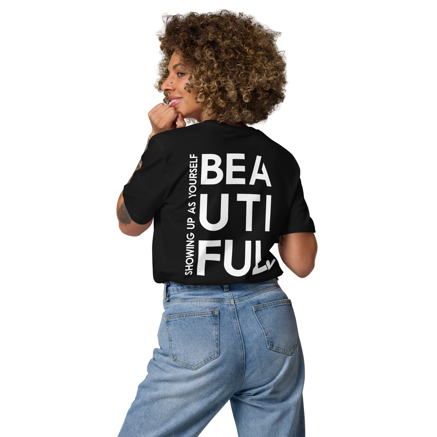 BeYouTiful, Unisex Organic Cotton T-Shirt (Dark), Embroidered