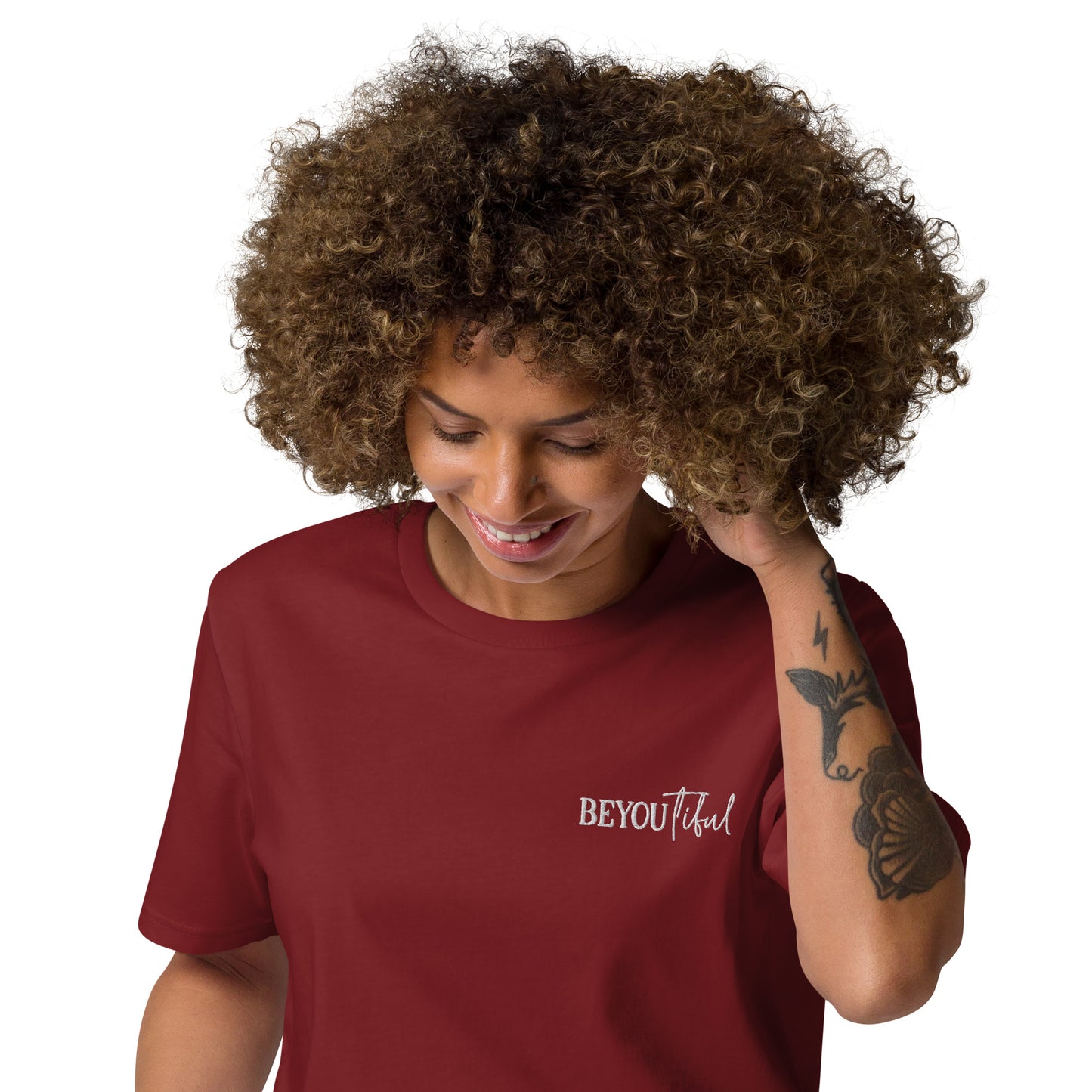 BeYouTiful, Unisex Organic Cotton T-Shirt (Dark), Embroidered