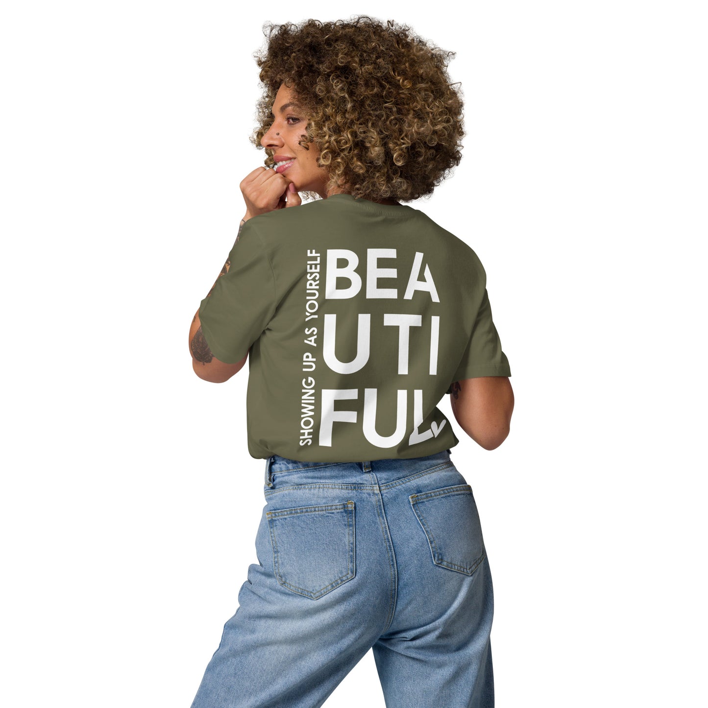 BeYouTiful, Unisex Organic Cotton T-Shirt (Dark), Embroidered